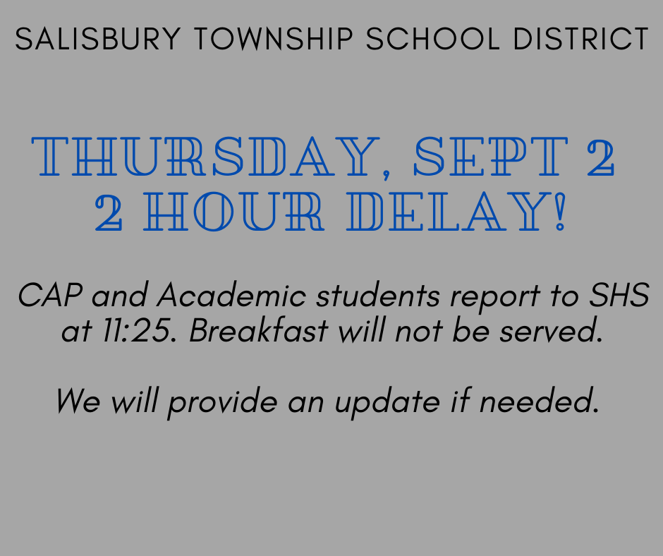 Thursday, 9-2 2 Hour delay