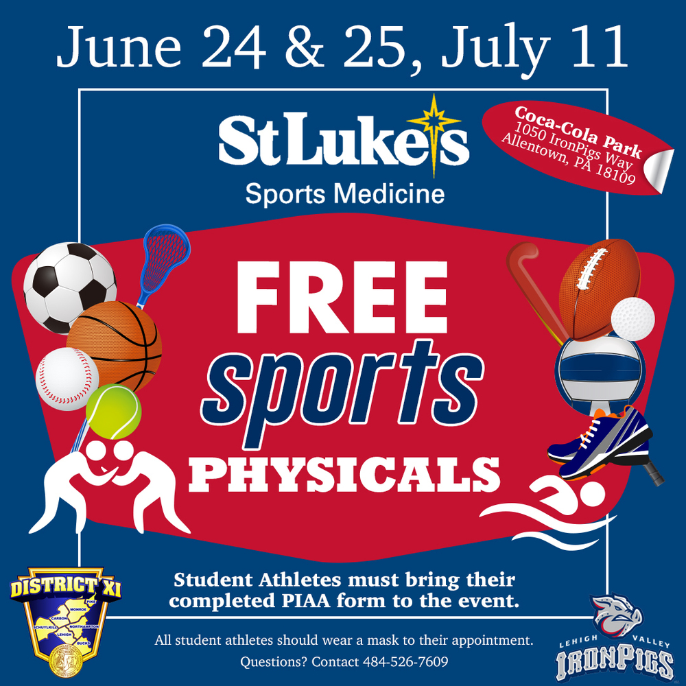 FREE St. Luke's Sports Physicals SALISBURY TOWNSHIP SCHOOL DISTRICT