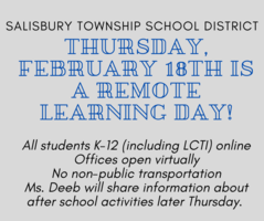 Thursday, February 18th - Fully Remote Instructional Day