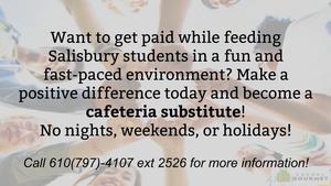 We are looking for cafeteria subs!